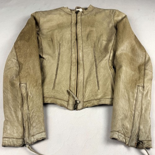 Vintage beige genuine leather - beige,