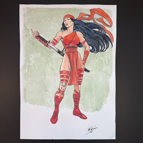 Elektra original comic art - comic,