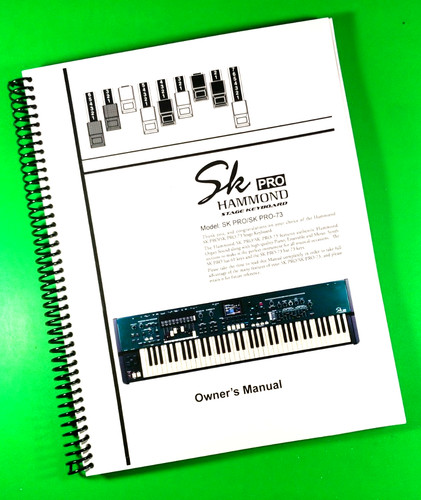 Owners manual for hammond - owners,