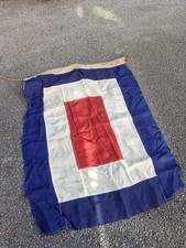 Vintage linen signal flag - linen,
