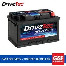 DriveTec Car Battery DM100 12V 70Ah 640A B13 B14 For Vauxhall Vectra 2.5 i GSi