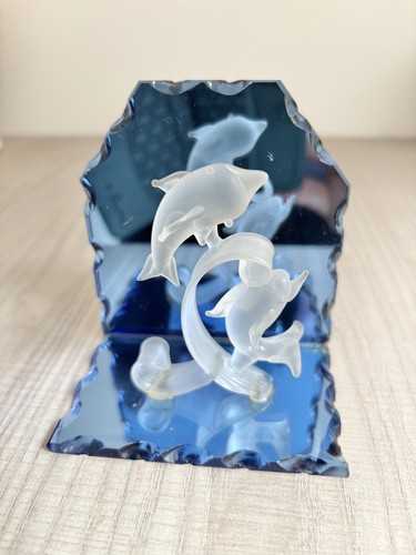Blue frosted white - &, glass