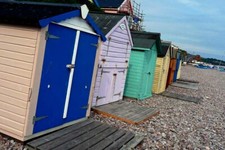 Budleigh Salterton Beach Huts Jurassic Coast Devon England UK Photograph Picture