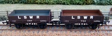 2 x LSWR 3 Plank Open Wagons