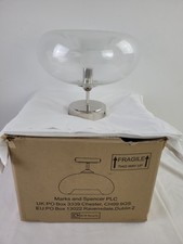 M&S Home Olsen Flush Oval Clear Ceiling Light Silver Base NOT PAT TESTED NEW F2