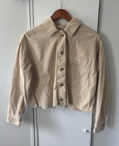 Beige corduroy short - corduroy, jacket