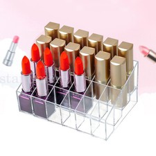 24 Lipstick Makeup Organizer Storage Display Cosmetic Stand Holder Rack