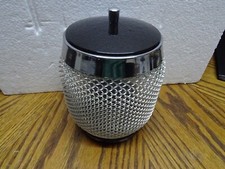Vintage 1970s Glass Ice Bucket with Wire Mesh. Retro Barware. Drinks