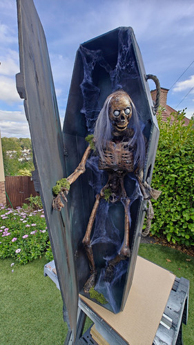 Halloween wooden coffin - halloween,