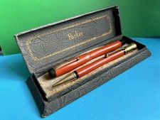 Parker Duofold Streamline Special Coral Red Fountain Pen And Pencil Set