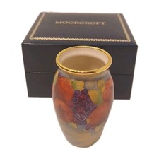 Moorcroft Miniature Enamel Vase Decorated With Pomegranate Pattern 6.5cm Tall...