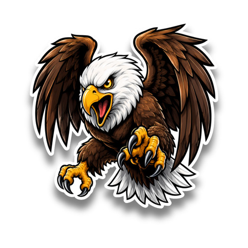 Angry bald eagle cartoon - angry,