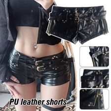 PU Leather Shorts Gothic Black