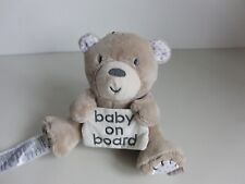 Mothercare Baby on Board Teddy Bear 7" soft toy with window sucker