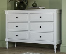 Feather & Black Casterton White 6 Drawer Wide Chest WAS £899