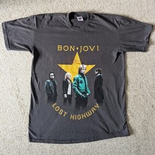 Bon Jovi Tour T-shirt Lost Highway 2008 Europe Tour Tee - Mens Size M