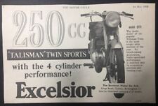 EXCELSIOR TALISMAN 250cc MODEL STT1 ORIGINAL 1953 B/W ADVERT 17cm x 11cm