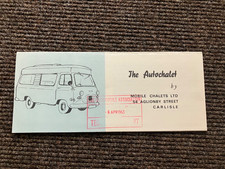 MOBILE CHALETS BMC J4 AUTOCHALET MOTORISED CARAVAN BROCHURE 1963