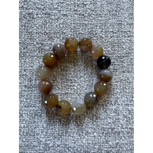 Faceted agate bead stretch - faceted,