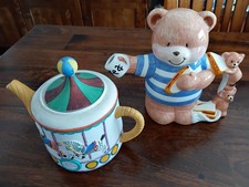 Christopher Wren Fairground & Pause for Thought Teddybear Teapots
