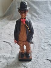 Vintage 70's Wooden Style Hobo Clown Complete With Bedroll On Back&Handkerchief 