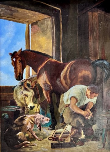 Good antique 19th century oil - good,