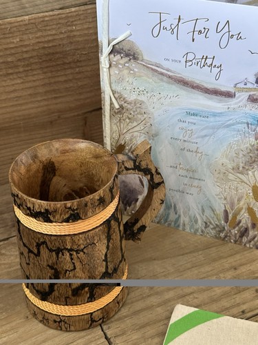 Wooden beer drinking mug - beer, eco