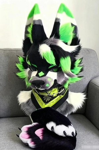 Fursuit long haired dog - long,