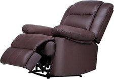 MANUAL PU LEATHER RECLINER ARMCHAIR SOFA HOME LOUNGE CHAIR RECLINING GAMING