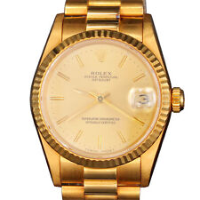 Ladies Midsize Rolex Datejust President 68278 Solid 18K Yellow Gold Watch 31mm