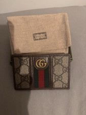 GUCCI 'Ophidia GG Logo' Authentic Leather Canvas Monogram Card holder cw box gen