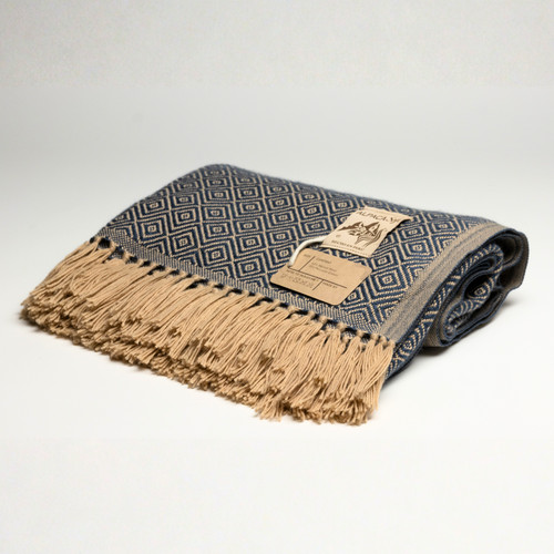 Alpaca wool blanket blue - alpaca,