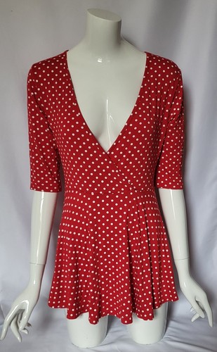 Boohoo red polka dot wrap - red,
