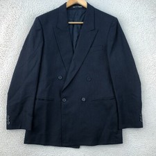 Pierre Pascal Stripe Luxury Design Blue Wool Blend Blazer Jacket Men UK 38S