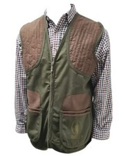 Bisley Shooting Vest Waistcoat Cotton Leather Men's Country Hunting Shooting