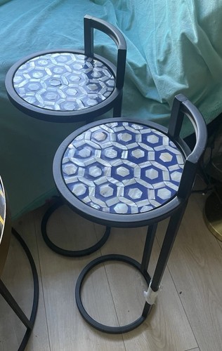 Two blue hexagon inlay side - blue,