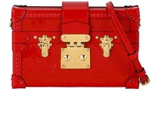 Louis Vuitton Petite Malle Vernis Clutch Crossbody Shoulder Bag Patent Leather R