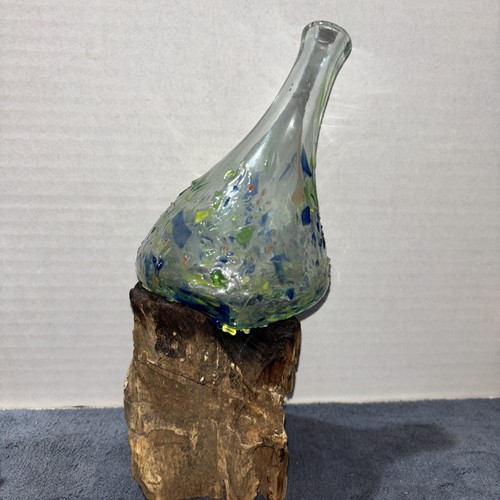 Hand blown art glass with - art,