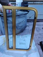 1x Brushed Gold Narrowboat Window 36" x 21"  Double Glazed Hopper Window