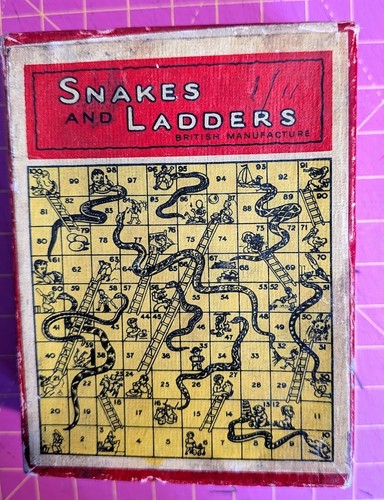 Vintage snakes ladders board - ladders,