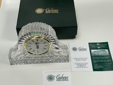 GALWAY Irish Crystal Clock Height 12.5cm Length 16cm Width 3cm Mantel Boxed