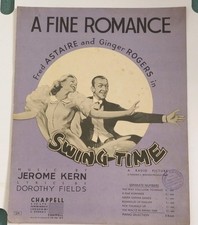  SHEET MUSIC - A Fine Romance  - FRED ASTAIRE & GINGER ROGERS (F10)