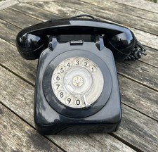 Original Vintage 1970’s 706 F FWR 69/2a Rotary Dial Telephone Black Untested