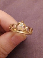 Gold Tone Crown Coronet Ring Sz UK N And USA Size 6.5