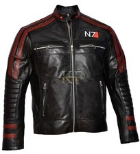 MASS EFFECT 3 - N7 COMMANDER SHEPARD STYLISH 100% Real LEATHER JACKET