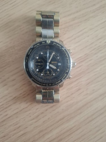 Seiko flightmaster men black - flightmaster, men's