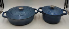 Pro Cook Pans Set of 2 With Lids Sauté Pan And Stock Pot In Slate Blue Grey