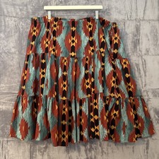 Sedona Stitchery Aztec Skirt Southwestern Tiered Tribal Indie Boho Oversized