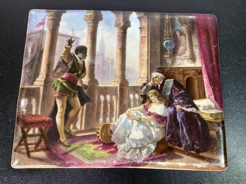 Antique porcelain tile plaque - antique,