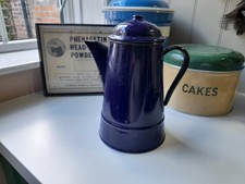 Vintage Blue Enamel Coffee Pot